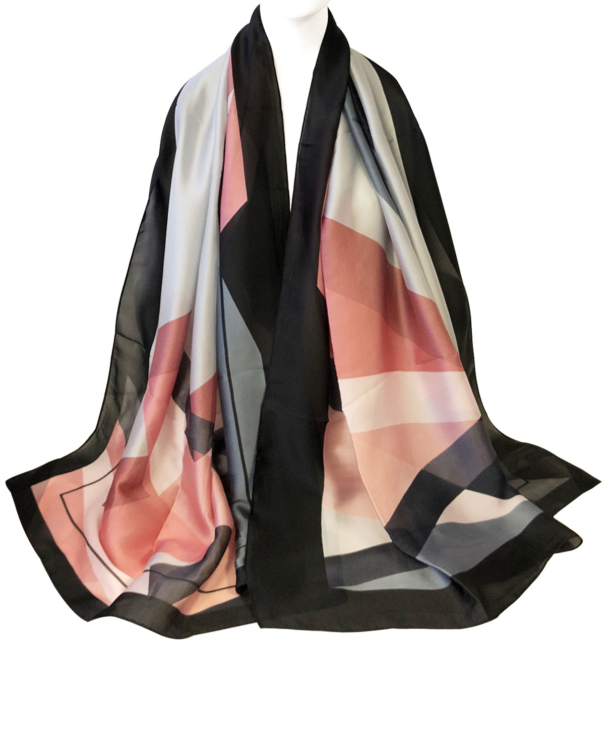 Wrapables Silk Like Satin Polyester Large Scarf Wrap, Gray