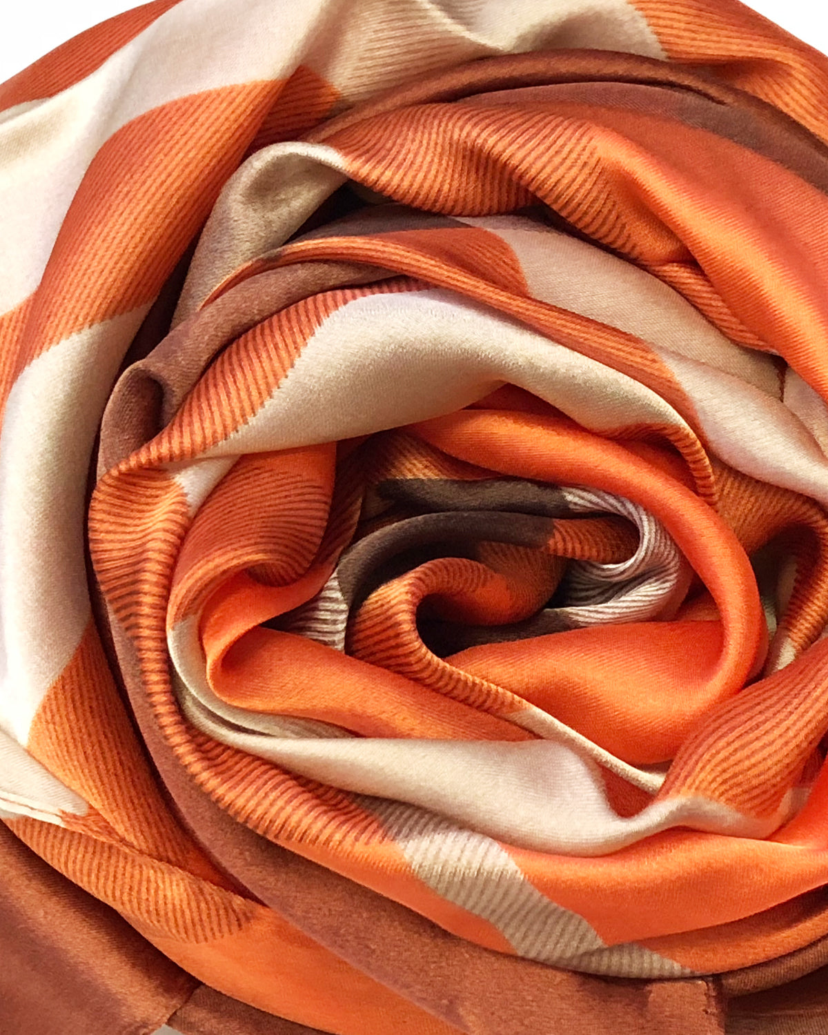 Wrapables Silk Like Satin Polyester Large Scarf Wrap, Orange Plaid