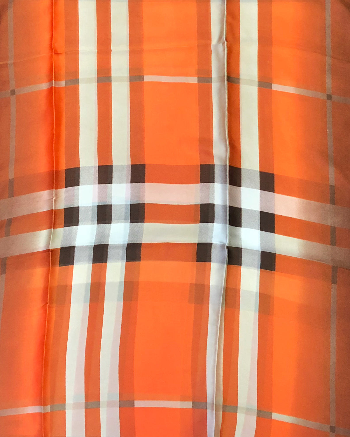 Wrapables Silk Like Satin Polyester Large Scarf Wrap, Orange Plaid