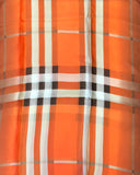 Wrapables Silk Like Satin Polyester Large Scarf Wrap, Orange Plaid