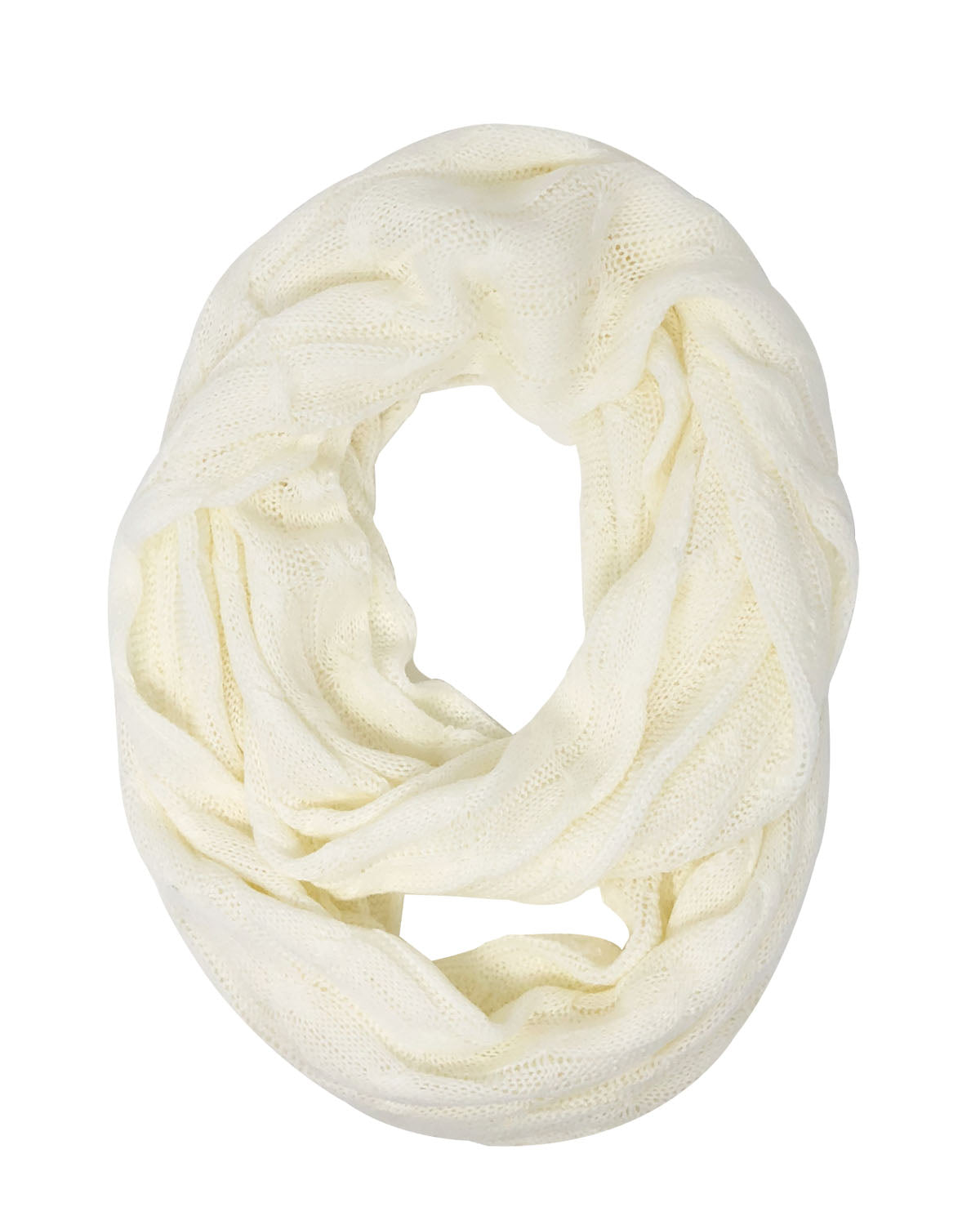 Wrapables Winter Warm Cable Knit Infinity Scarf and Beanie Set, Cream