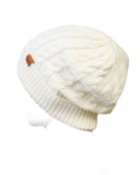 Wrapables Winter Warm Cable Knit Infinity Scarf and Beanie Set, Cream