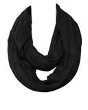 Wrapables Winter Warm Cable Knit Infinity Scarf and Beanie Set, Black