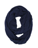 Wrapables Winter Warm Cable Knit Infinity Scarf and Beanie Set, Dark Blue