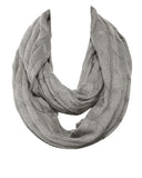 Wrapables Winter Warm Cable Knit Infinity Scarf and Beanie Set, Gray