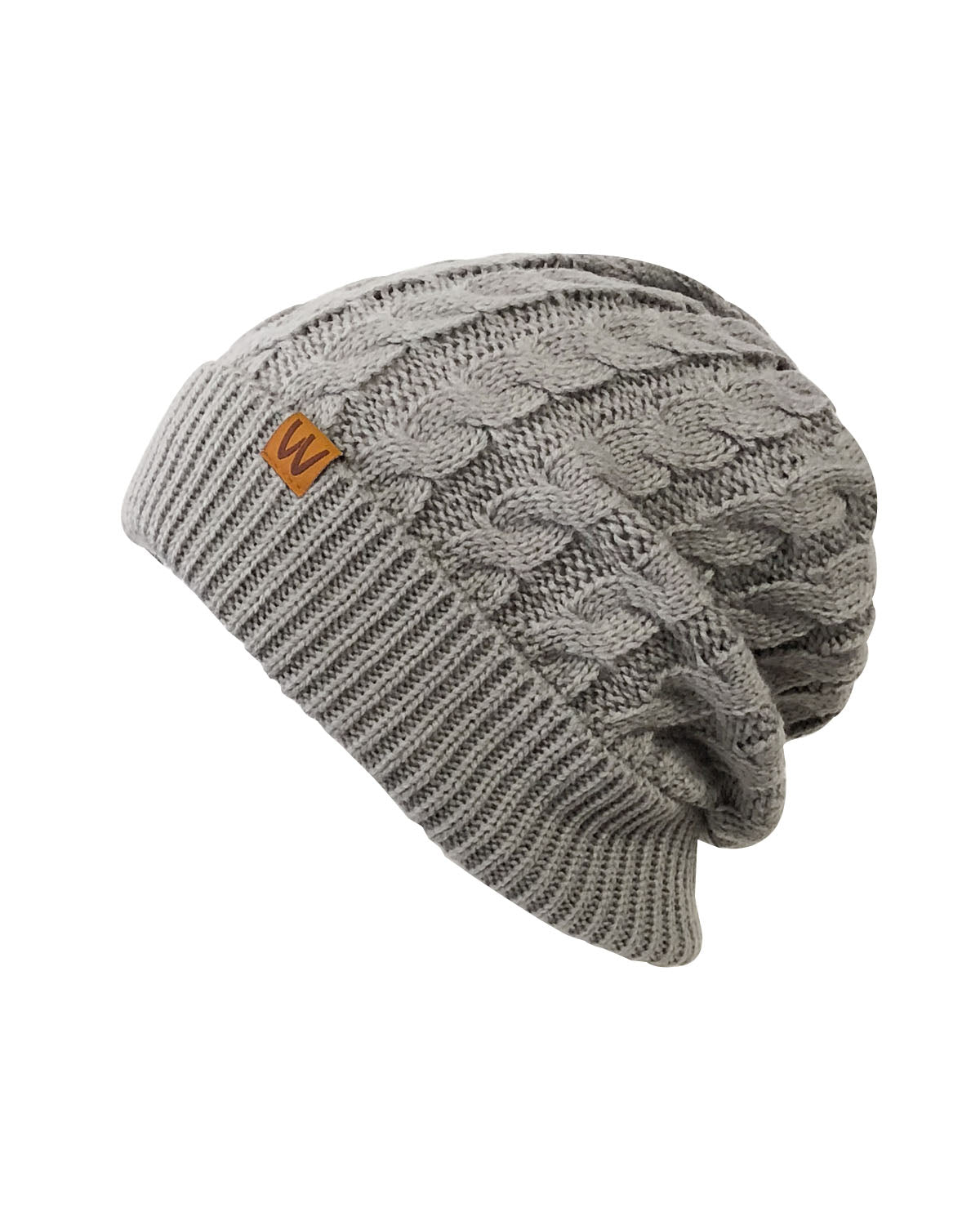 Wrapables Winter Warm Cable Knit Infinity Scarf and Beanie Set, Gray