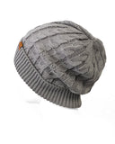 Wrapables Winter Warm Cable Knit Infinity Scarf and Beanie Set, Gray