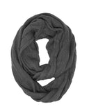 Wrapables Winter Warm Cable Knit Infinity Scarf and Beanie Set, Charcoal Gray