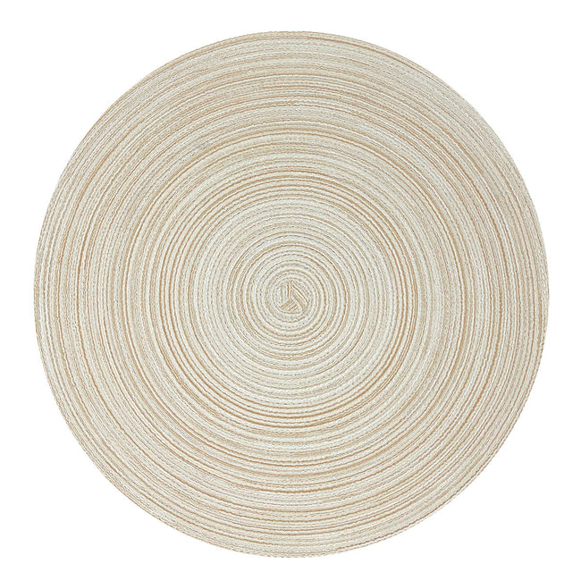 Wrapables 15" Woven Round Placemats (Set of 6), Beige