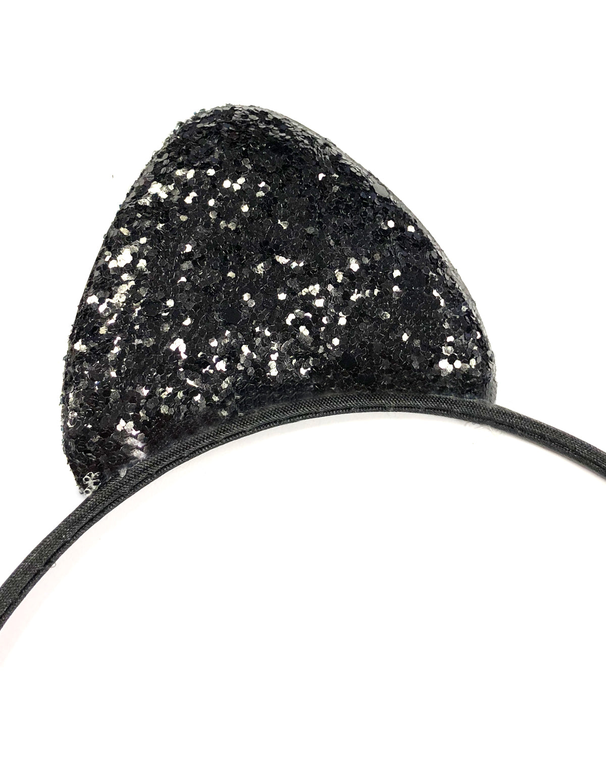 Wrapables Cosplay Costume Headband, Party Headwear for Women and Kids, Glittery Black Cat Ears