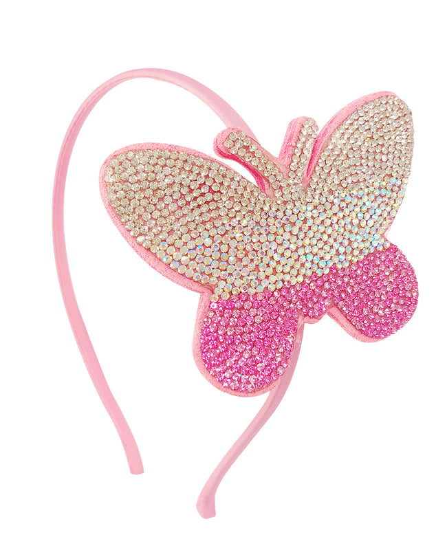 Wrapables Crystal Studded Bling Headband, Tri-colored Butterfly