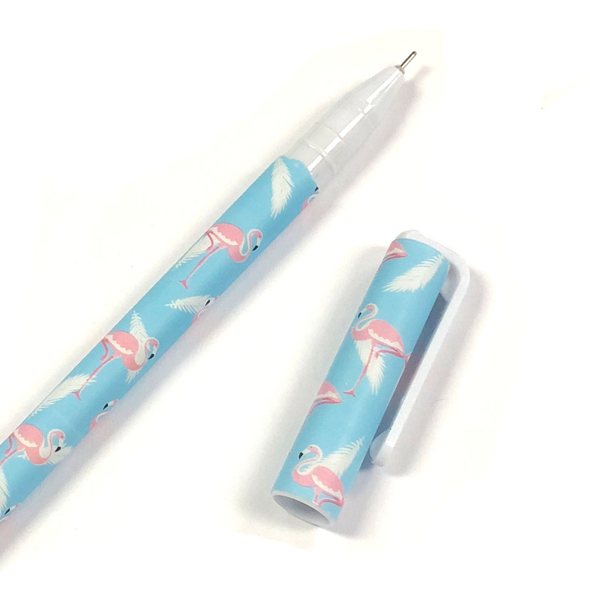 Wrapables Unicorn Flamingo Gel Ink Pens, 0.5mm Fine Point (Set of 10) for School, Office, Stationery, Flamingo Black Ink