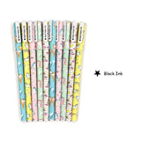 Wrapables Unicorn Flamingo Gel Ink Pens, 0.5mm Fine Point (Set of 10) for School, Office, Stationery, Unicorn Black Ink