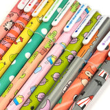 Wrapables Cute Novelty Gel Ink Pens, 0.5mm Fine Point (Set of 10) for School, Office, Stationery, Cartoon Animal Multicolor Ink