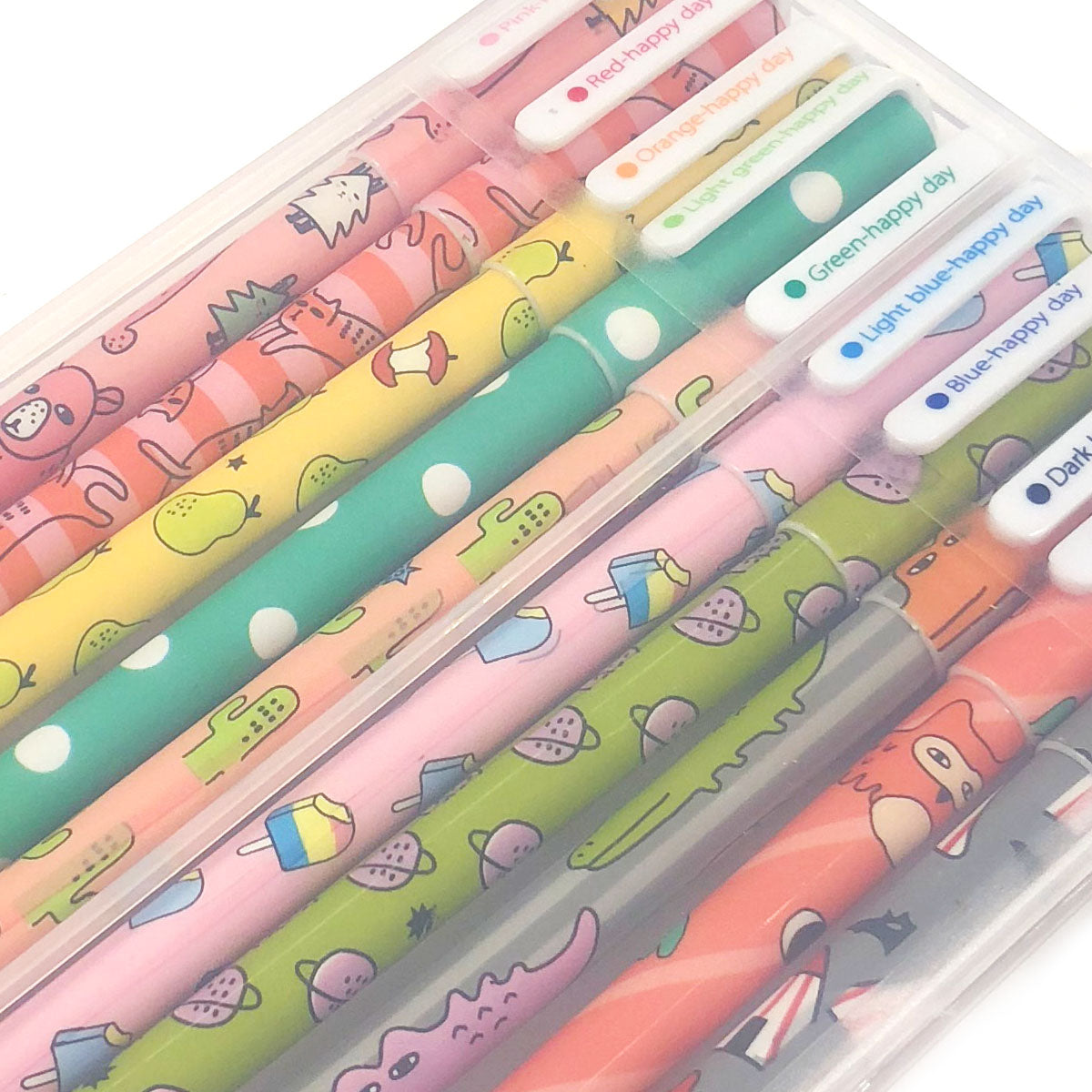 Wrapables Cute Novelty Gel Ink Pens, 0.5mm Fine Point (Set of 10) for School, Office, Stationery, Cartoon Animal Multicolor Ink