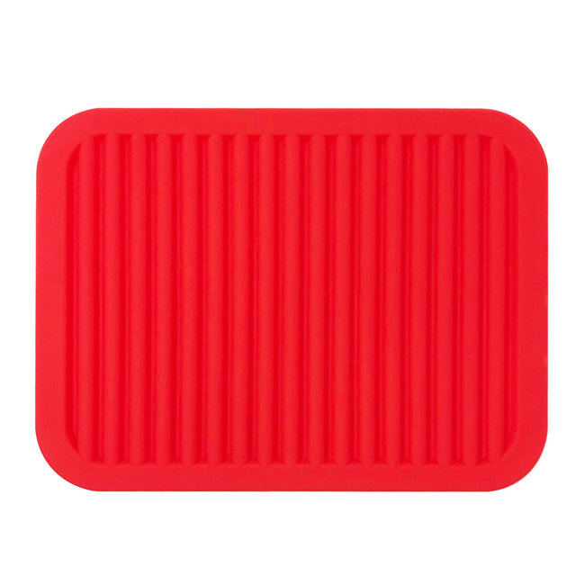 Wrapables Silicone Trivet, Multi-use Durable Flexible Non-Slip Insulated Silicone Mat (Set of 2), Red