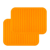 Wrapables Silicone Trivet, Multi-use Durable Flexible Non-Slip Insulated Silicone Mat (Set of 2), Orange