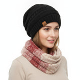 Wrapables Warm Fall and Winter Infinity Scarf, Set-Red and Black