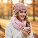 Wrapables Warm Fall and Winter Infinity Scarf, Set-Pink