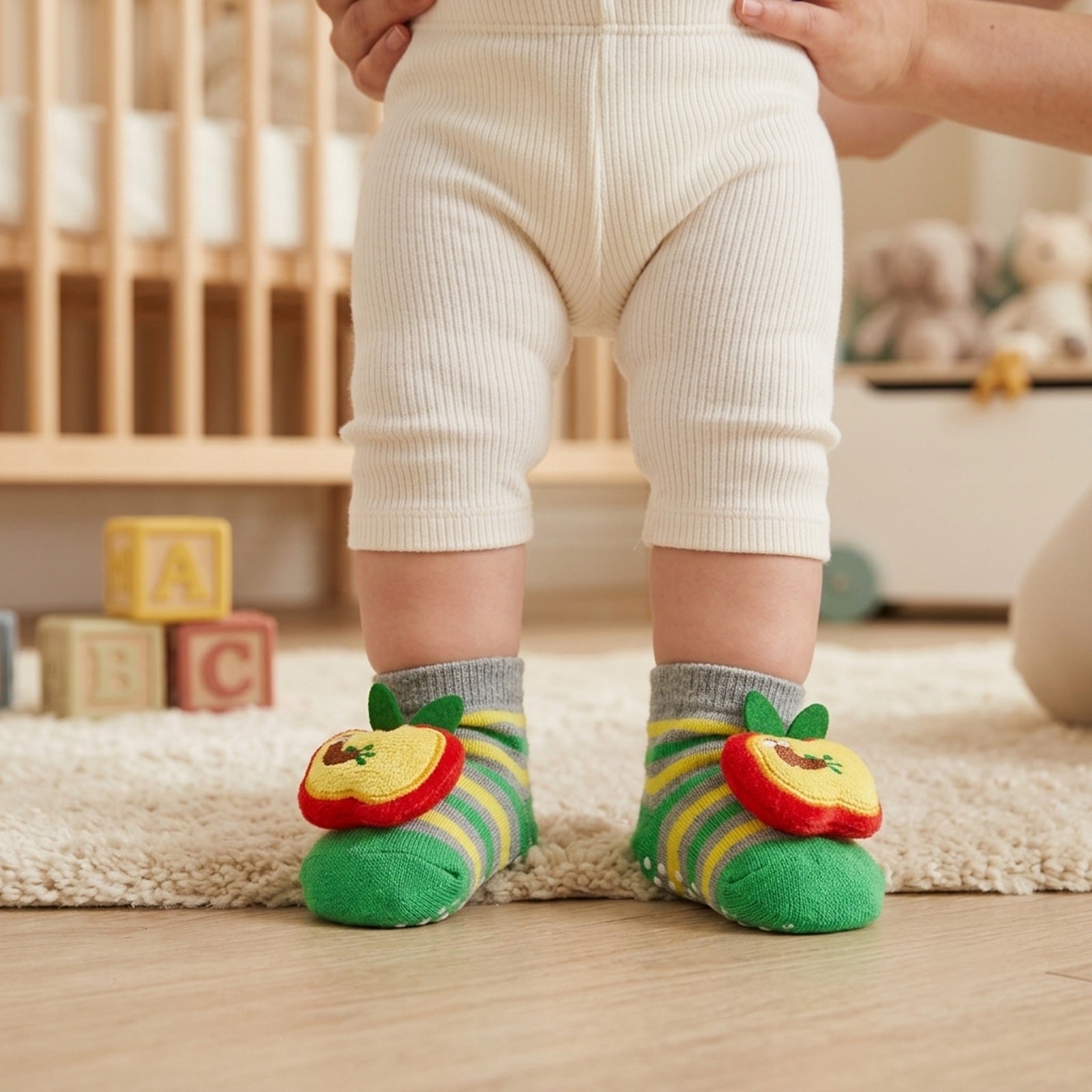 Wrapables Cute 3D Cartoon Anti-Skid Baby Booties Sock Slipper Shoes (Set of 6)