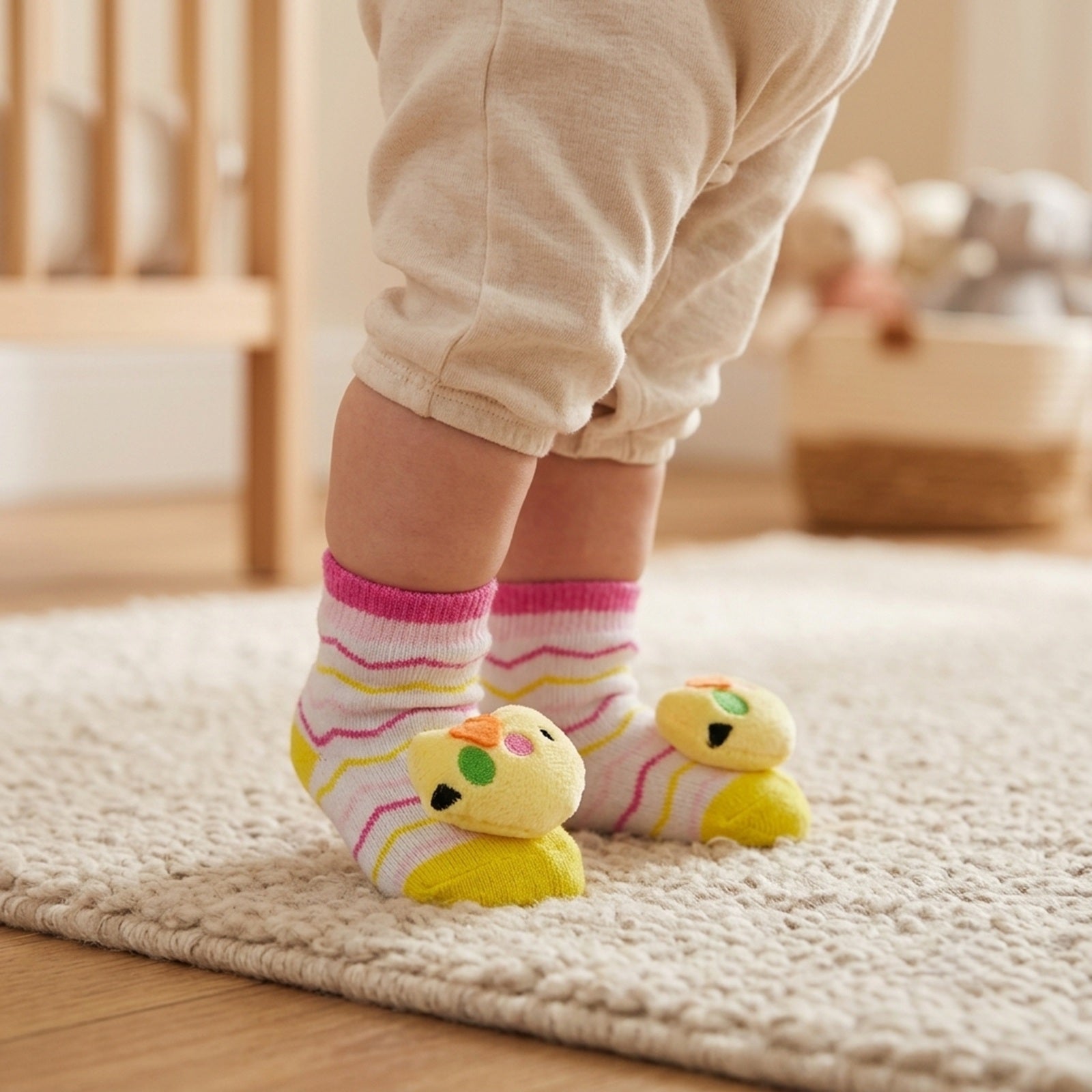 Wrapables Cute 3D Cartoon Anti-Skid Baby Booties Sock Slipper Shoes (Set of 6)