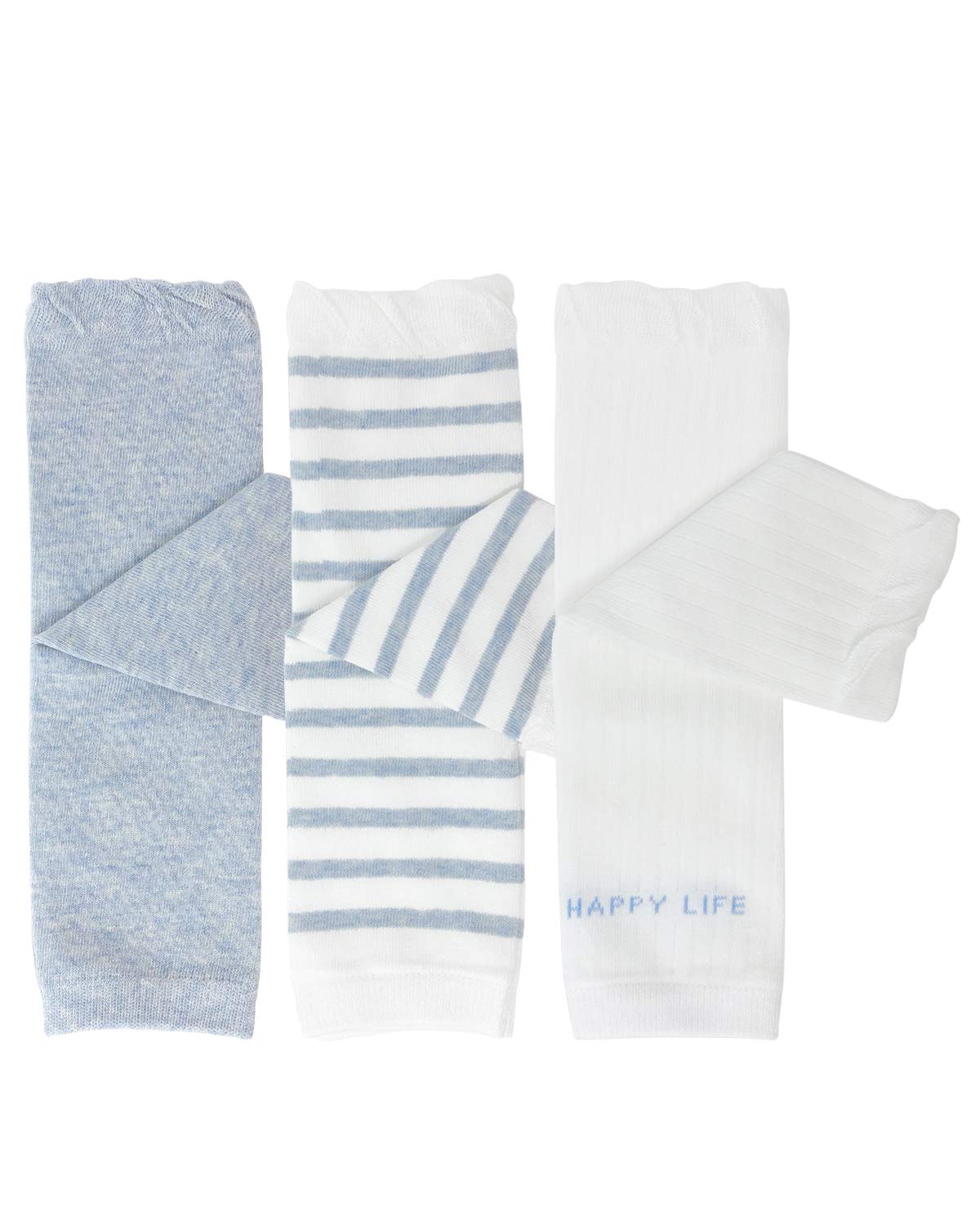 Wrapables Happy Legs Baby and Toddler Leg Warmers (Set of 3), Blue