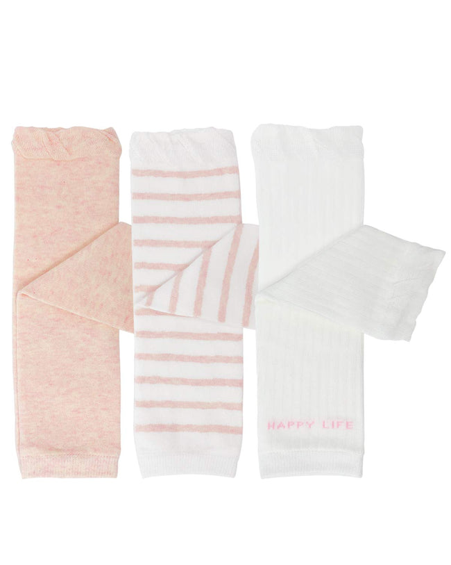 Wrapables Happy Legs Baby and Toddler Leg Warmers (Set of 3), Pink