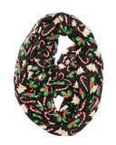 Wrapables Lightweight Winter Holiday Christmas Scarf, Candy Canes & Mistletoe