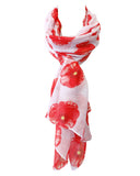 Wrapables Lightweight Poppy Floral Print Long Scarf, White