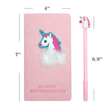 Wrapables Cute Notebook Gel Pen Set, Diary Journal Gift Set, Unicorn