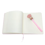 Wrapables Cute Notebook Gel Pen Set, Diary Journal Gift Set, Pink Piggy