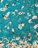 Wrapables Lightweight Vintage Floral Bird Print Long Scarf Wrap, Teal