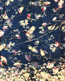 Wrapables Lightweight Vintage Floral Bird Print Long Scarf Wrap, Navy