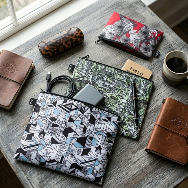 LOQI PEN ART Bloom, Field, City Zip Pockets