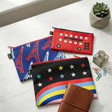 LOQI TRAVEL Bus, Eiffel Tower, Stars & Stripes Zip Pockets