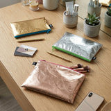 LOQI METALLIC Gold, Silver, Rose Gold, Coloured Zip Pockets