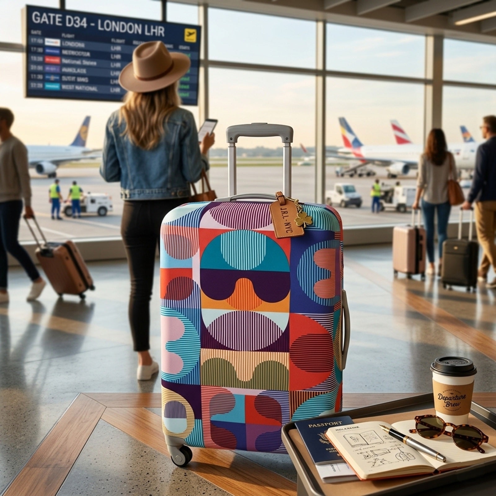 LOQI HVASS&HANNIBAL Grid Luggage Cover L