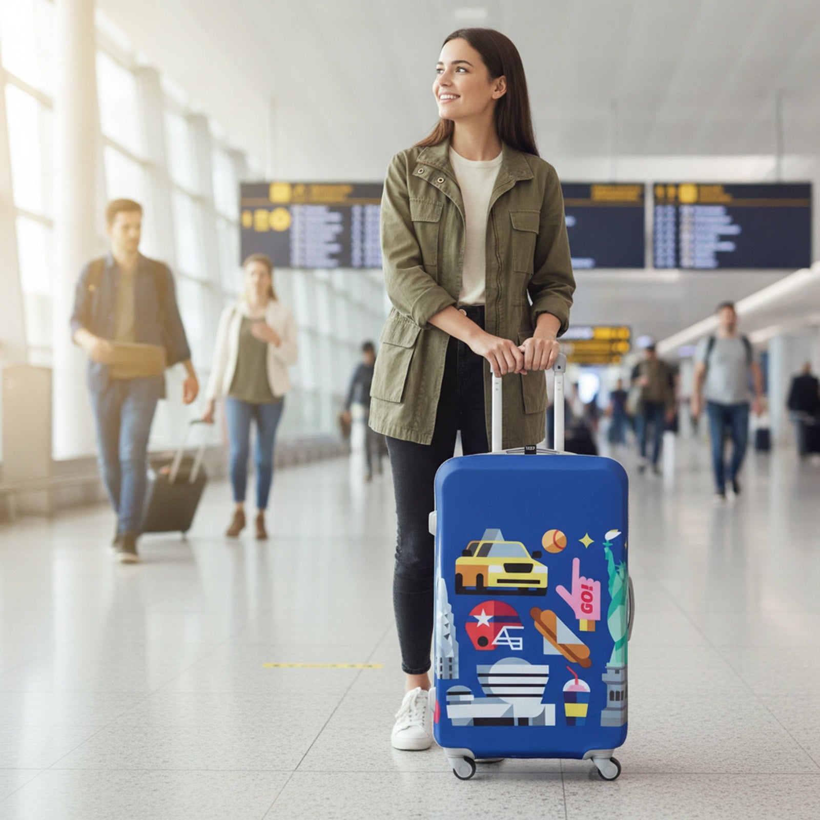 LOQI HEY STUDIO New York Luggage Cover M
