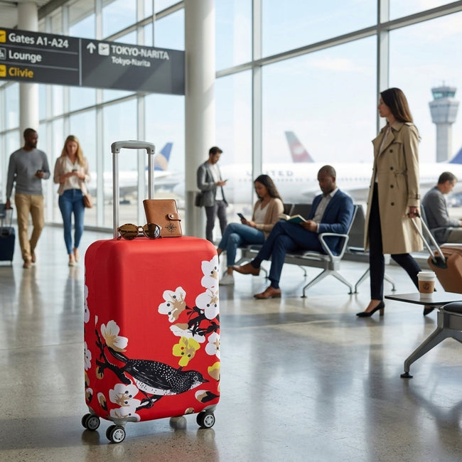 LOQI PRIMA Cherry Luggage Cover M