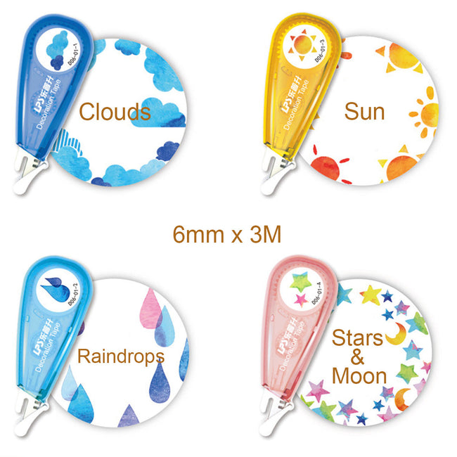 Wrapables Novelty Sticker Machine Pens, Decorative Stationery Supplies for Home Office School, Weather & Constellations