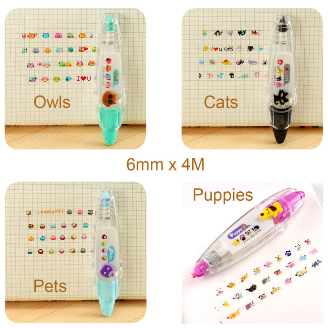 Wrapables Novelty Sticker Machine Pens, Decorative Stationery Supplies for Home Office School, Cartoon Animals