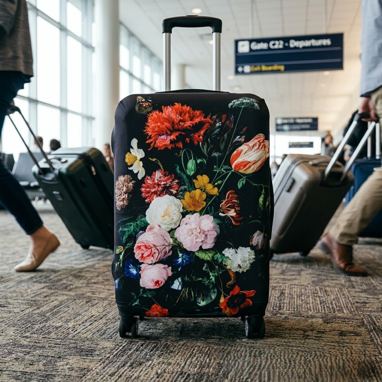 LOQI Museum DE HEEM's Still Life with Flowers Luggage Cover M