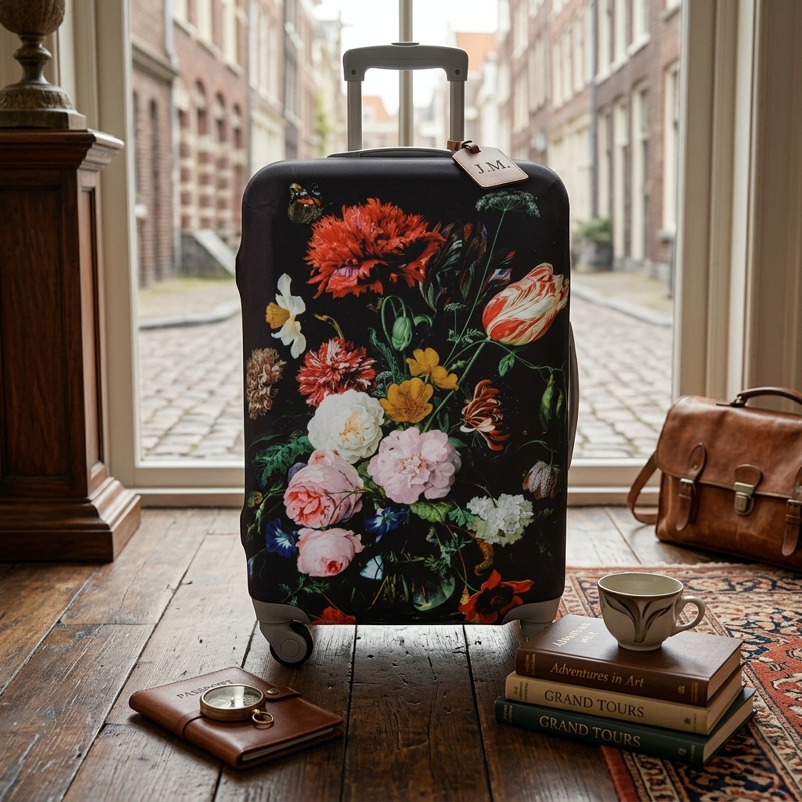 LOQI Museum DE HEEM's Still Life with Flowers Luggage Cover M