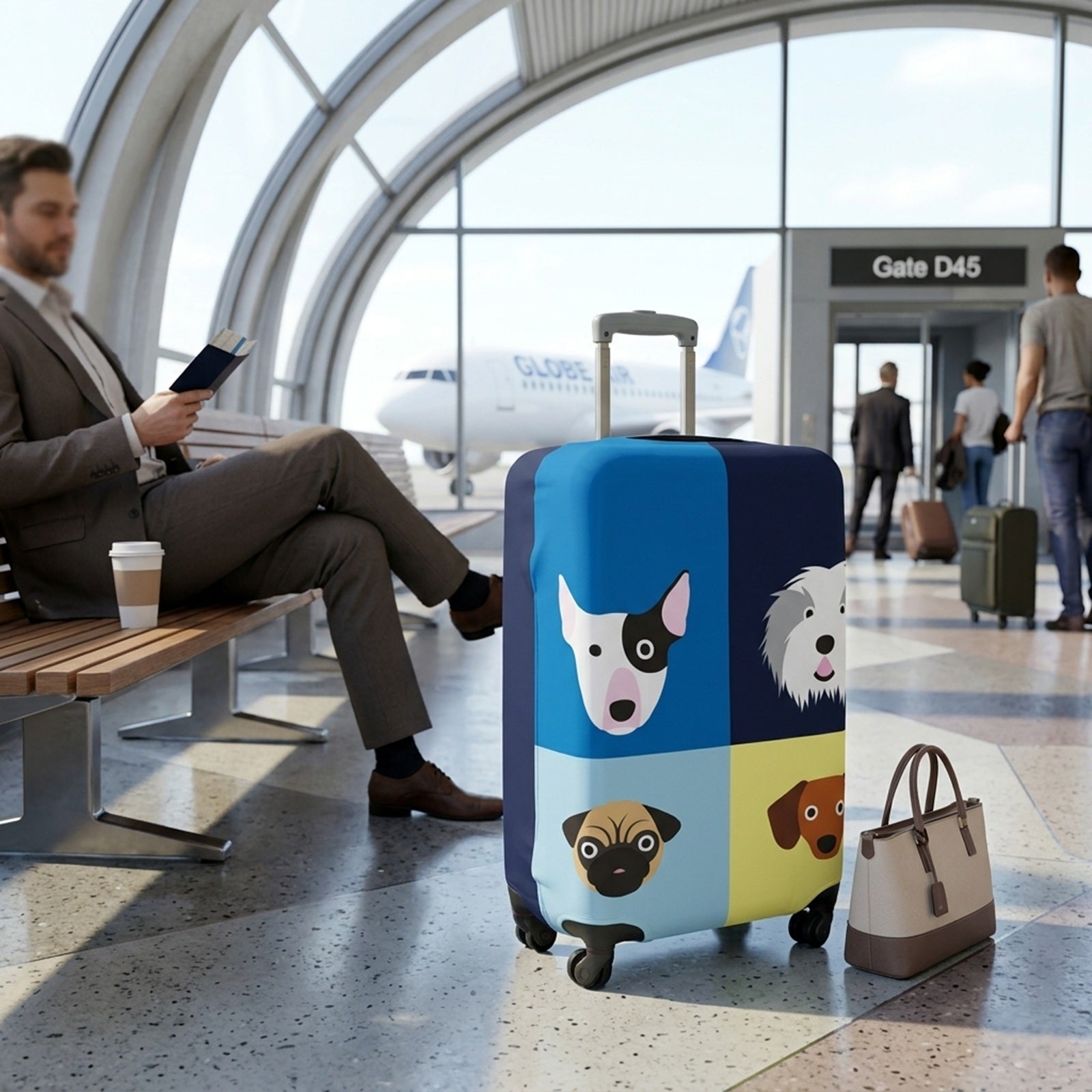 LOQI Artists STEPHEN CHEETHAM Dogs Luggage Cover M