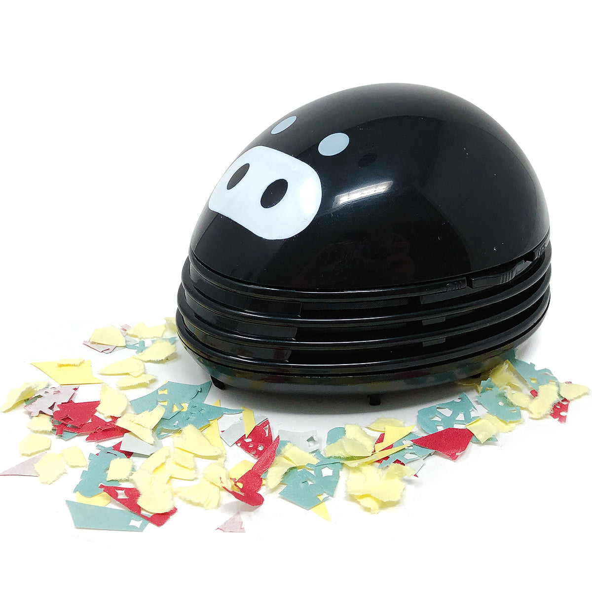 Wrapables Cute Portable Mini Vacuum Cleaner for Home and Office, Black Piggy