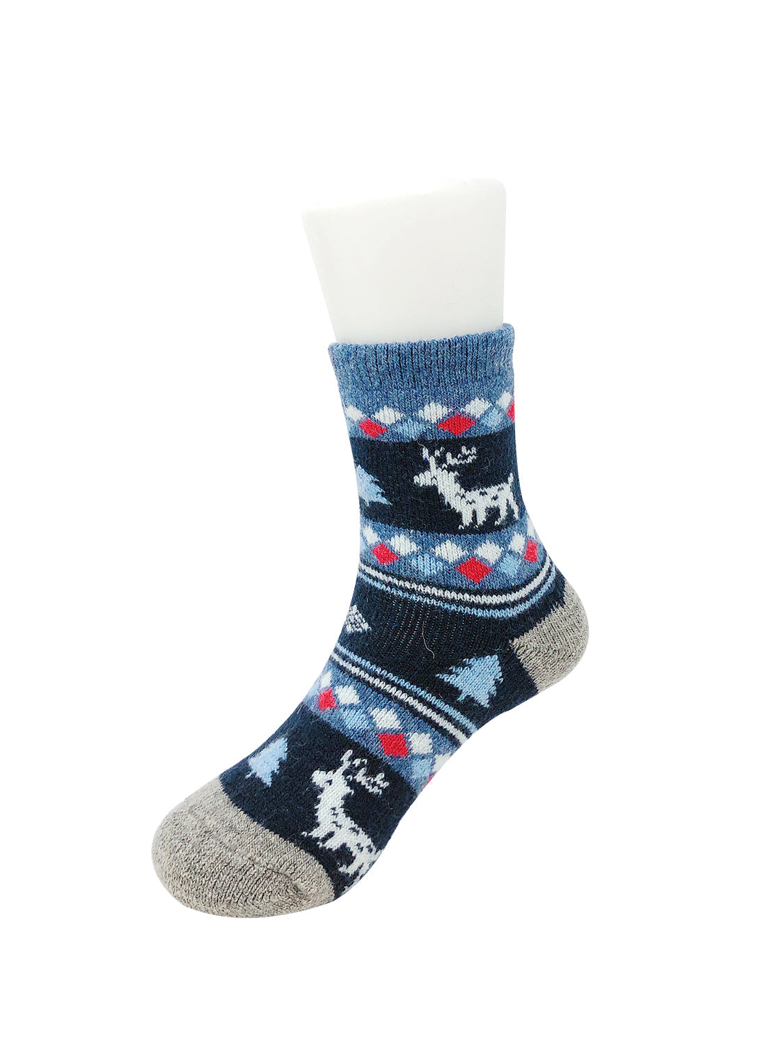 Wrapables Children's Thick Winter Warm Wool Socks (Set of 6), Christmas Reindeer, L