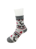 Wrapables Children's Thick Winter Warm Wool Socks (Set of 6), Christmas Reindeer, L