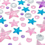 Wrapables Acrylic Self Adhesive Crystal Rhinestone Gem Stickers, Stars Pink Blue Lilac