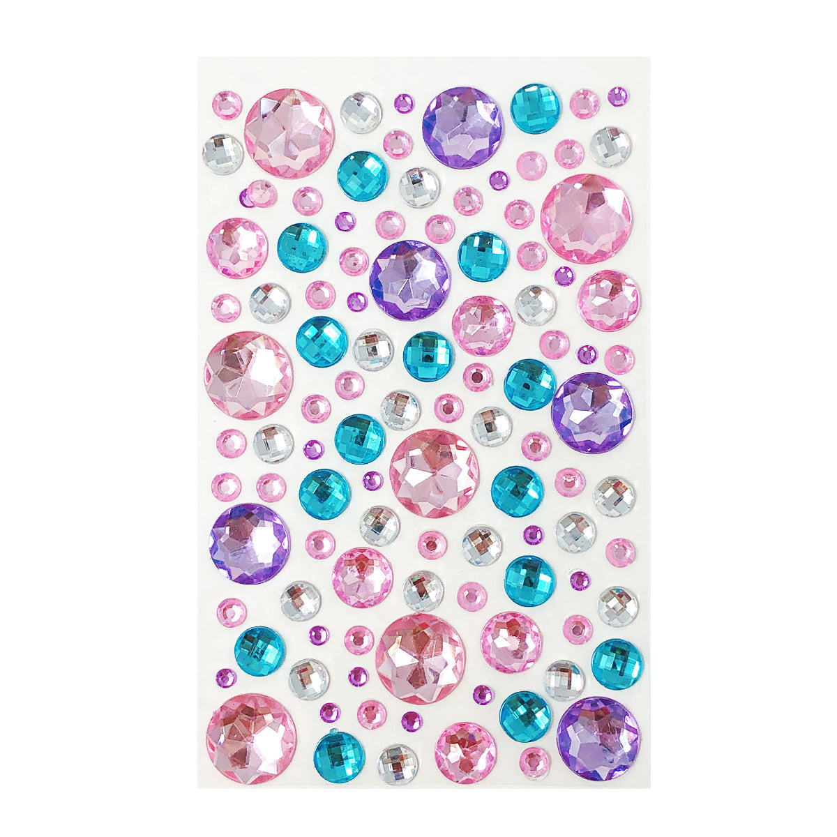 Wrapables Acrylic Self Adhesive Crystal Rhinestone Gem Stickers, Jewel Pink Blue Lilac