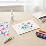 Wrapables Acrylic Self Adhesive Crystal Rhinestone Gem Stickers, Hearts Pink Blue Green